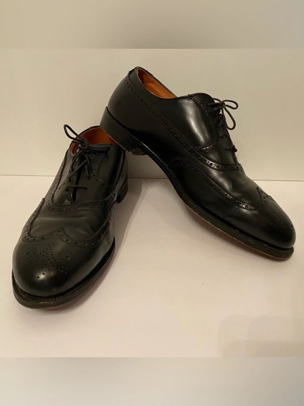 ALDEN MENS SHOES OXFORD LACE UP BLACK LEATHER SIZE 10.5 2E WIDE USA With Duster